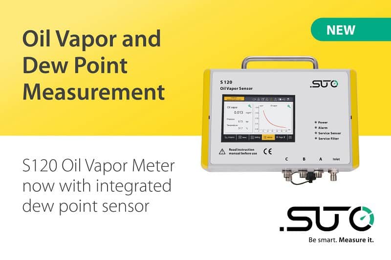 Medidor de vapor de aceite S120 ahora con sensor de punto de rocío integrado opcional, -100… +20 °C Td