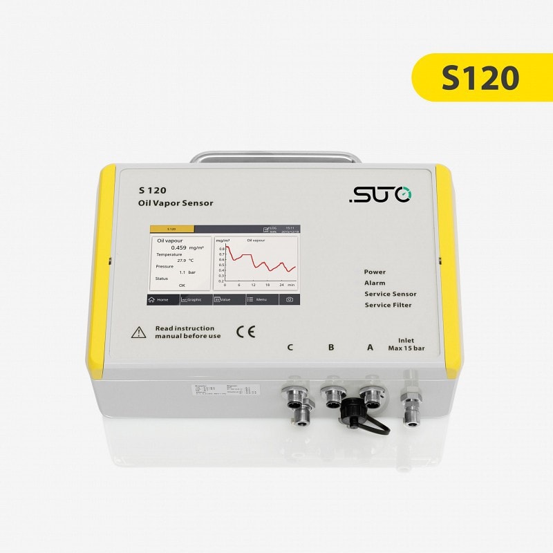 압축 공기의 순도 측정을 위한 S120 유증기 모니터