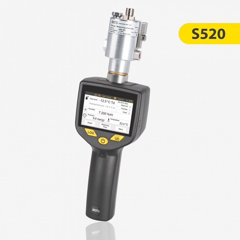 S520 Medidor móvil del punto de rocío para aire comprimido y gases (-100… +20 °C Td / -50… +50 °C Td)