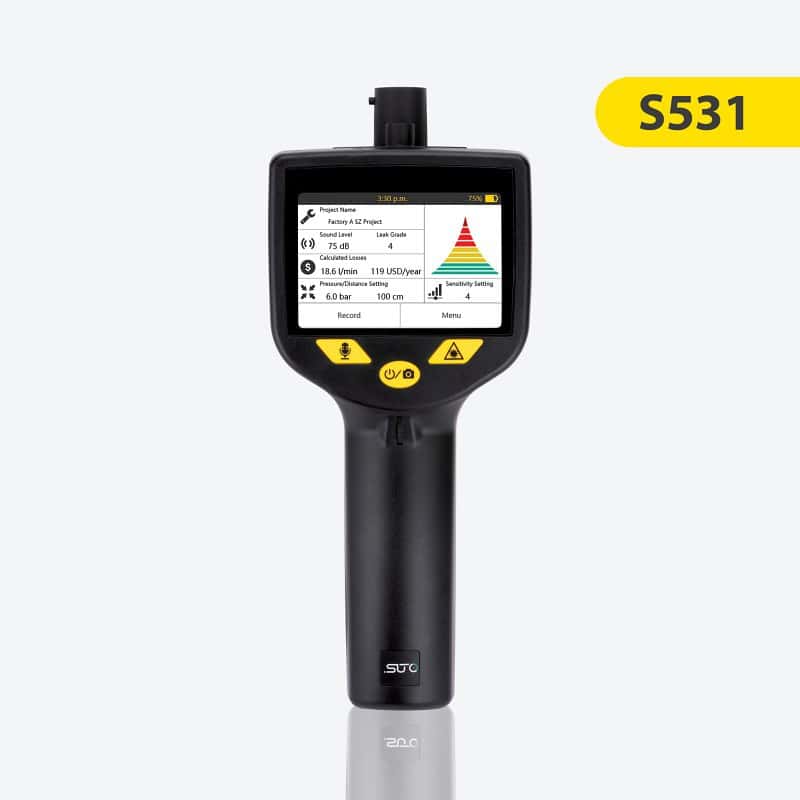 S531 Inteligentní ultrazvukový detektor úniku pro detekci úniku stlačeného vzduchu a audity