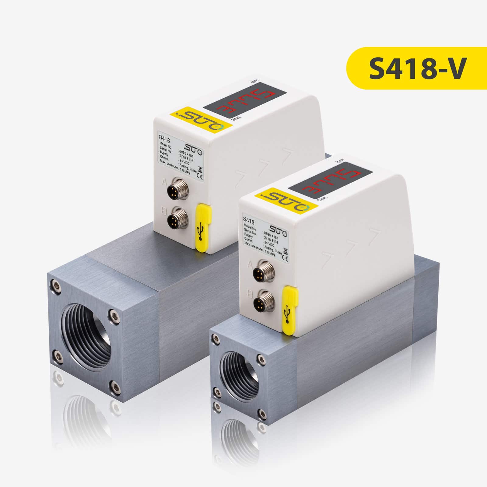 S418-V Kompakter Durchflussmesser für Vakuum-Anwendungen (Inline-Sensor)